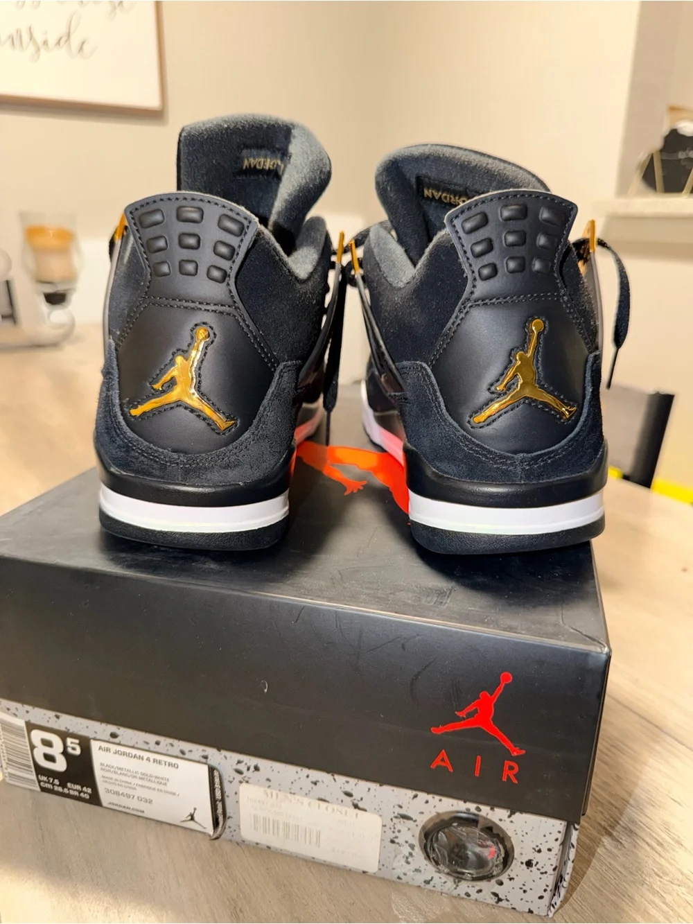 Air Jordan 4 Retro Royalty Black Metallic Gold 2017 Men’s 8.5 OG Box
